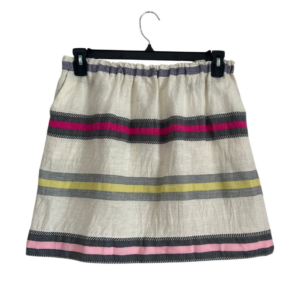 NWT lemlem Striped Skirt with Pockets, Cream, Pink, Multi, Women's Size Large